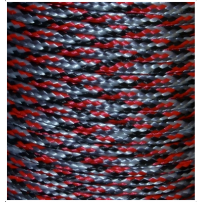 PPM touw 3,5 mm  rood/zwart/grijs/zilvergrijs